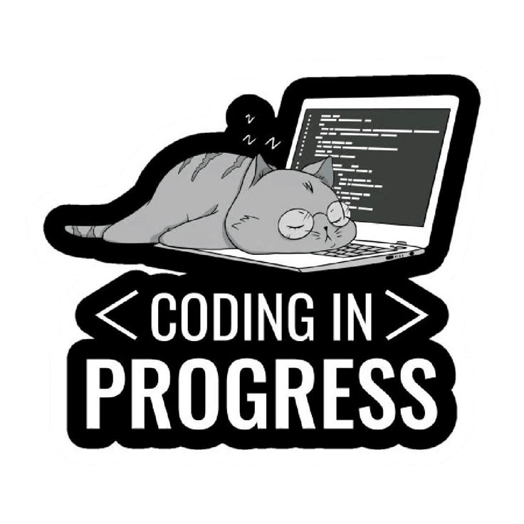 Coding in Progress Sticker